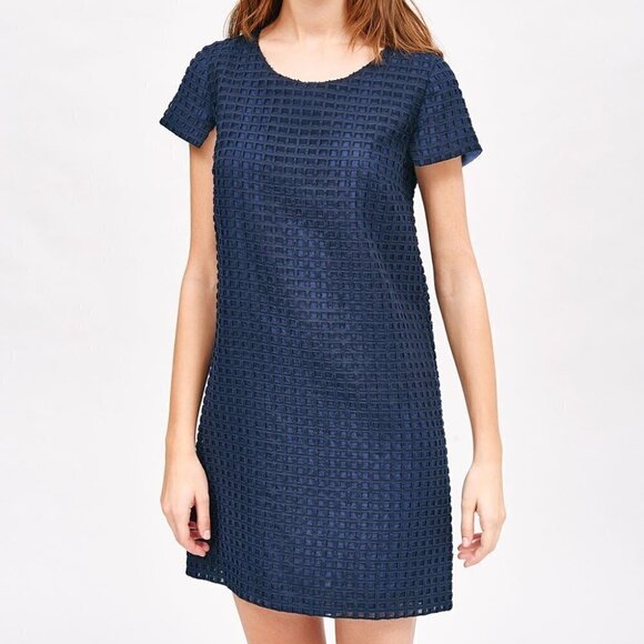 EUC Cop. Copine KUKI Navy Short Sleeve Shift Dress Size 38/US Medium